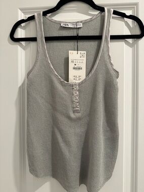 Zara Metallic Linen Blend Tank- New with Tags!